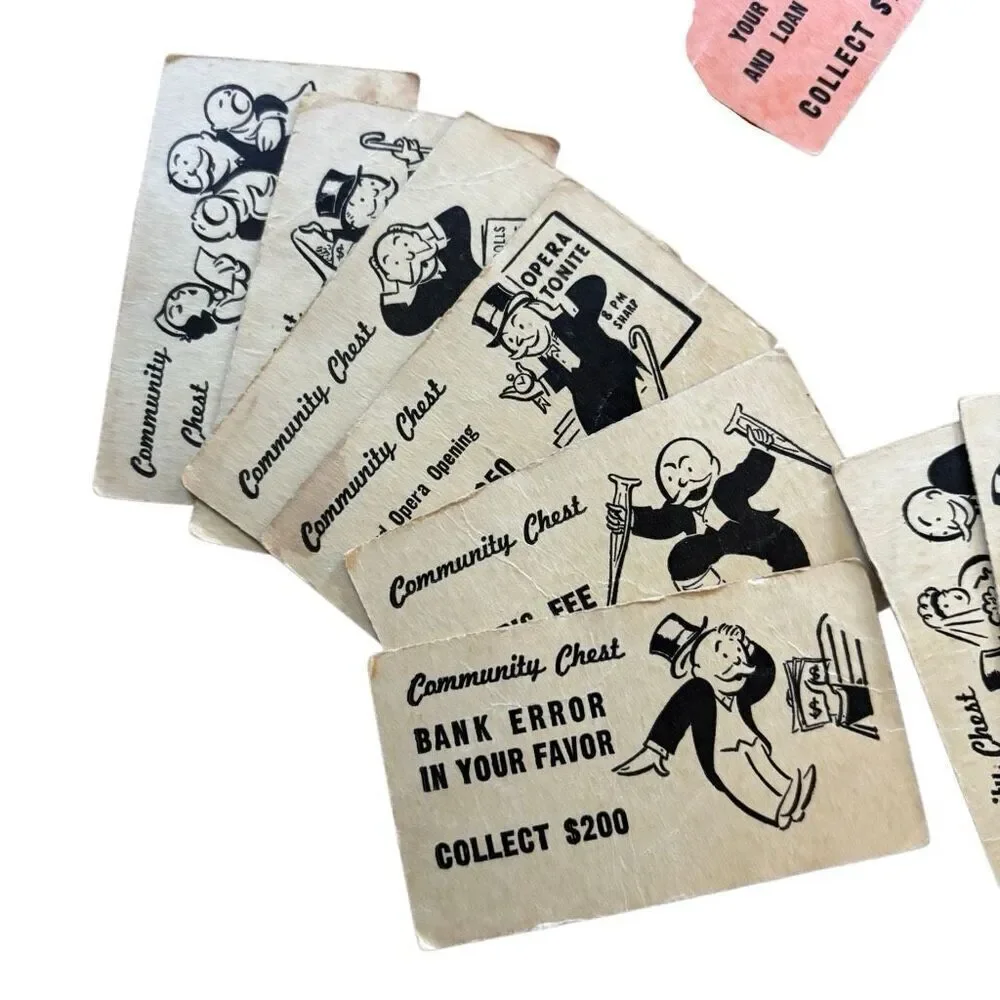 Monopoly 1940’s Chance & Community Chest Cards *Complete*